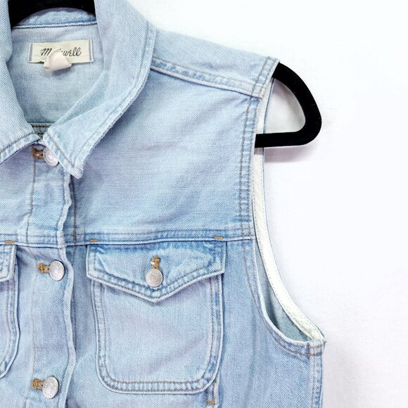 Madewell Denim Boxy Vest in Fitzgerald Wash Size Medium - Picture 11 of 15